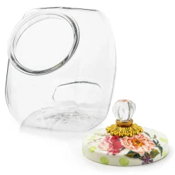 Kitchen Storage & Organization|MacKenzie-Childs Cookie Jar with Wildflowers Green Lid