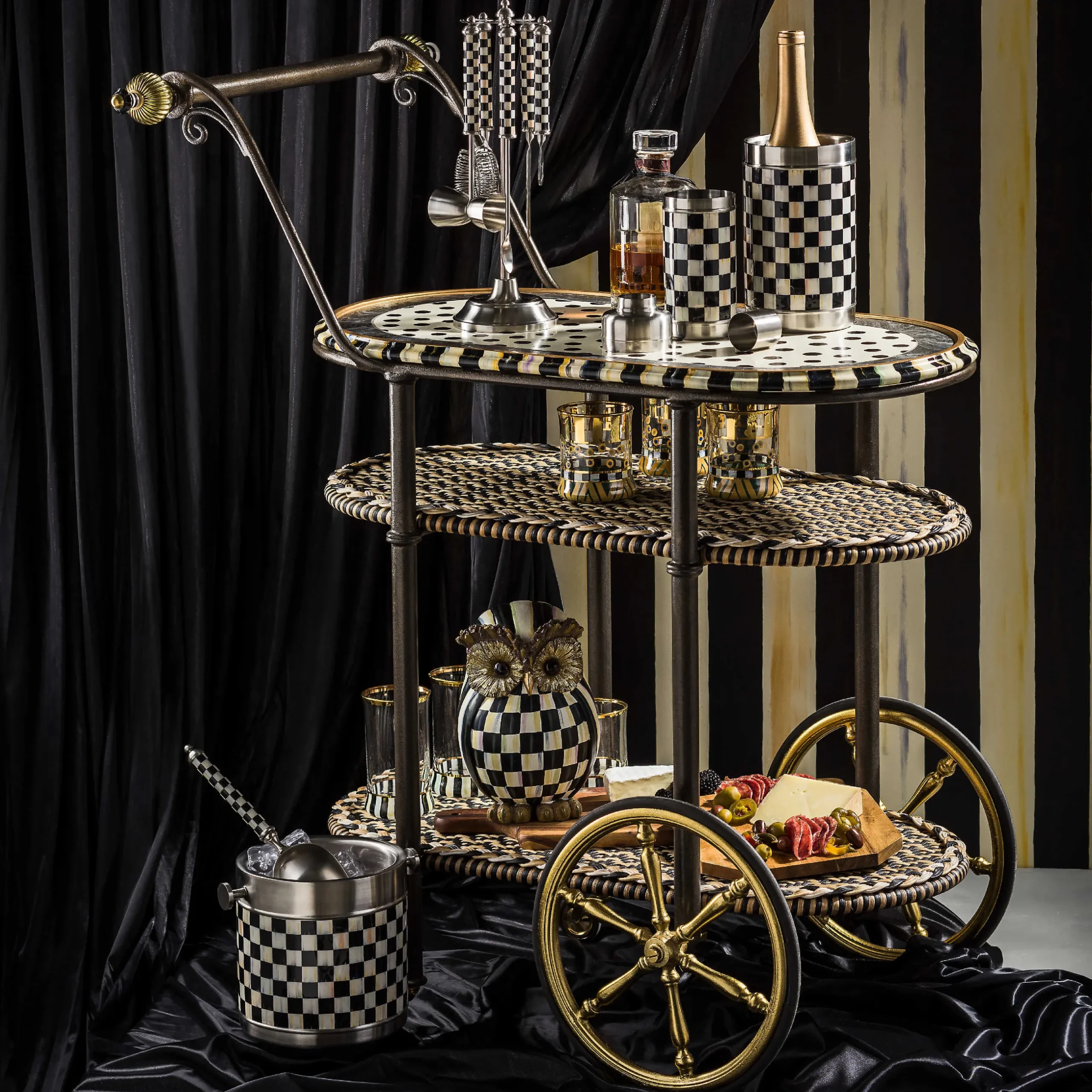Drinkware|Bar Entertaining|MacKenzie-Childs Courtly Check 3260 Bar Tool Set