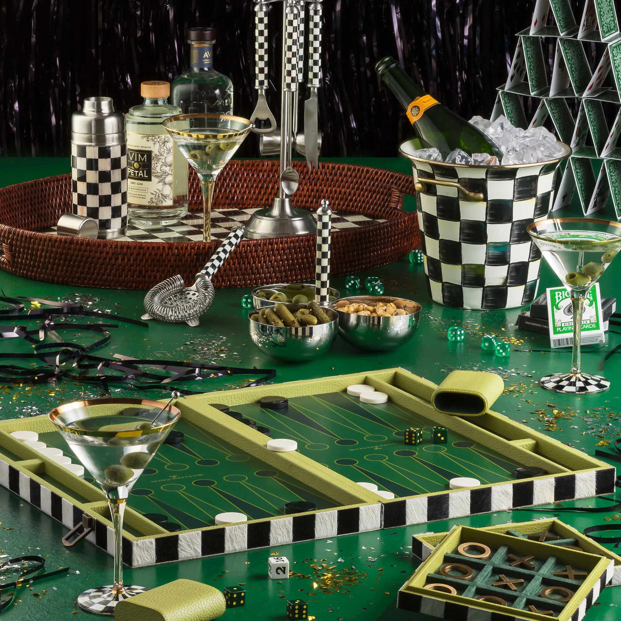 Drinkware|Bar Entertaining|MacKenzie-Childs Courtly Check 3260 Bar Tool Set