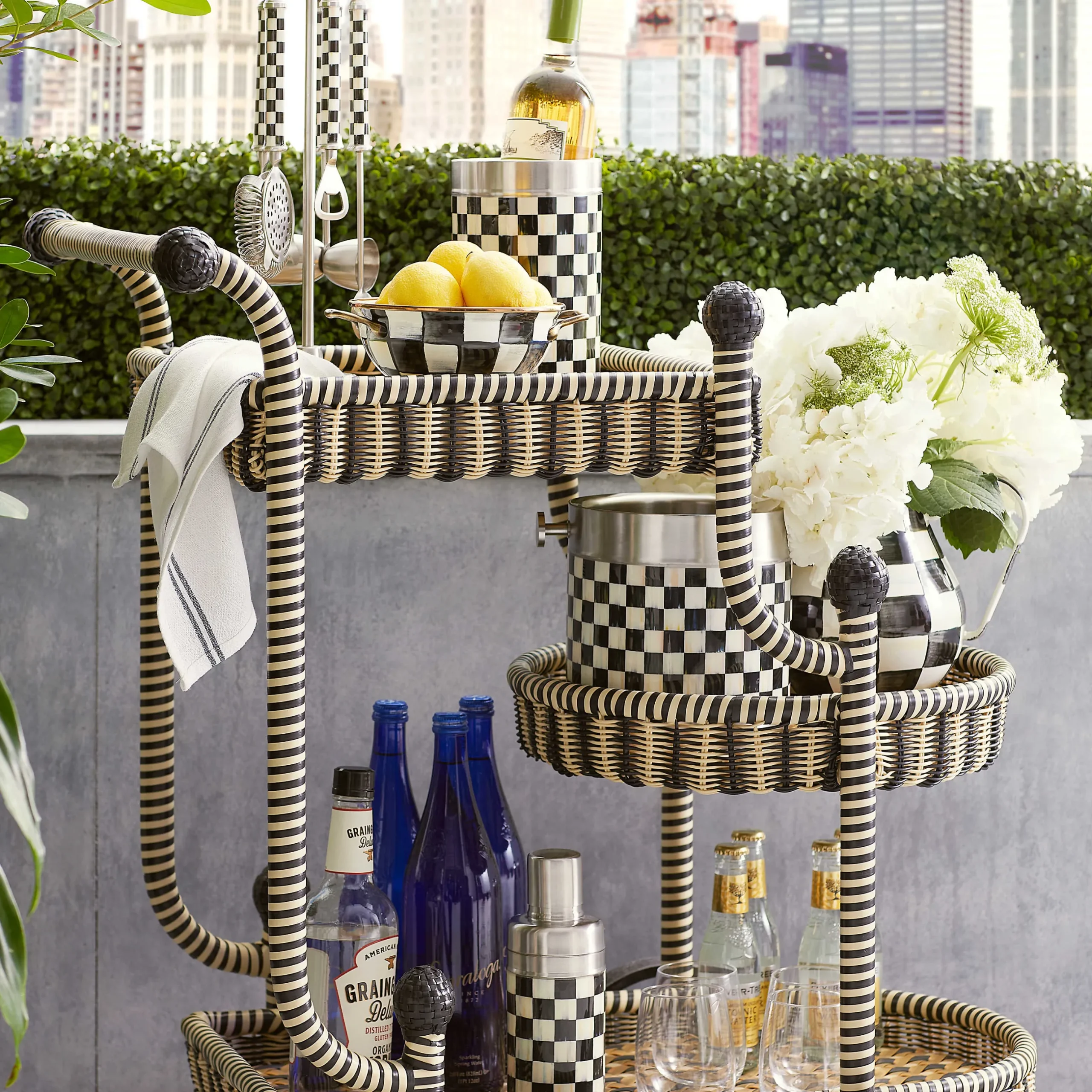 Drinkware|Bar Entertaining|MacKenzie-Childs Courtly Check 3260 Bar Tool Set