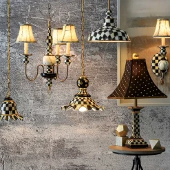Lighting|MacKenzie-Childs Courtly Check 12 Barn Pendant Lamp