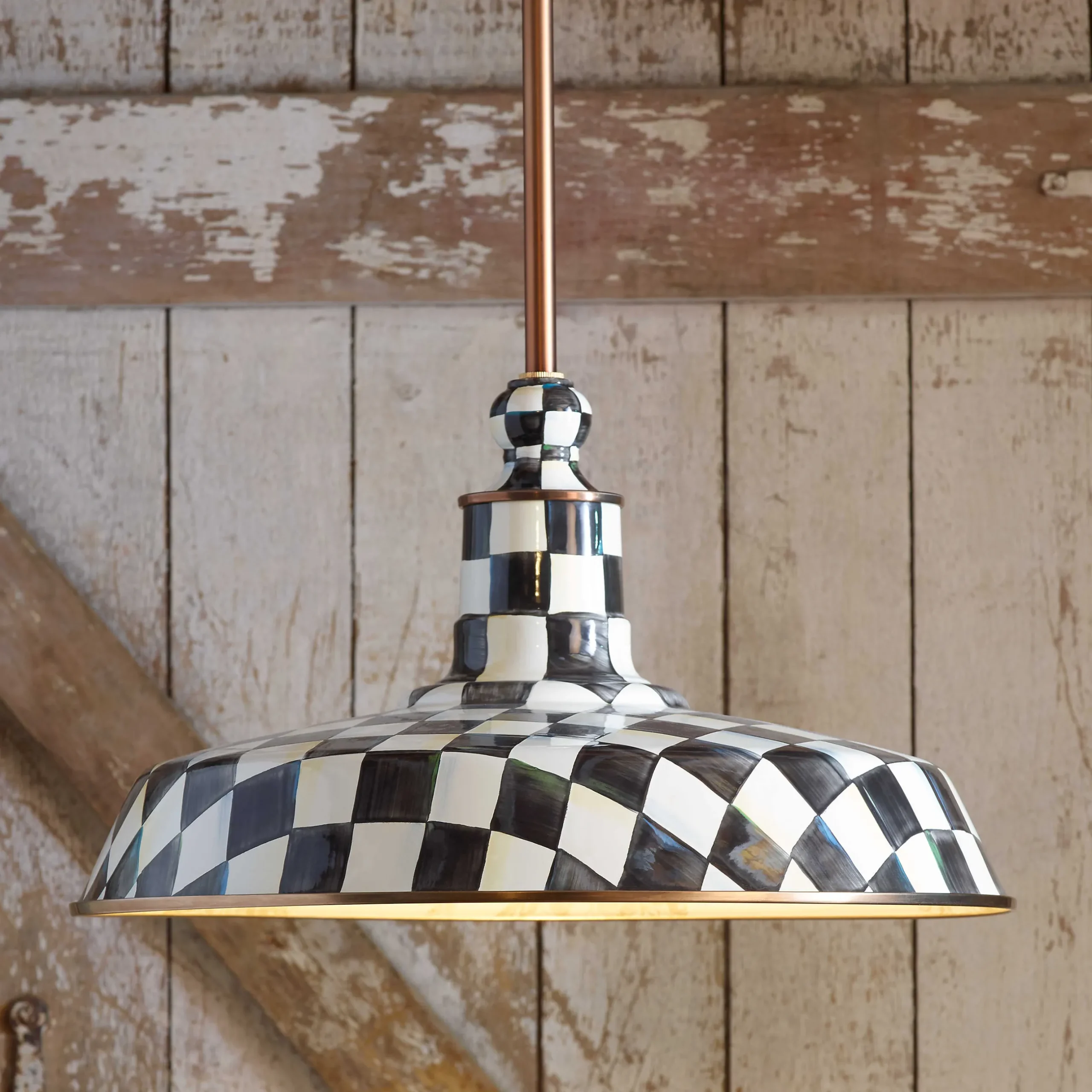 Lighting|MacKenzie-Childs Courtly Check 18 Barn Pendant Lamp