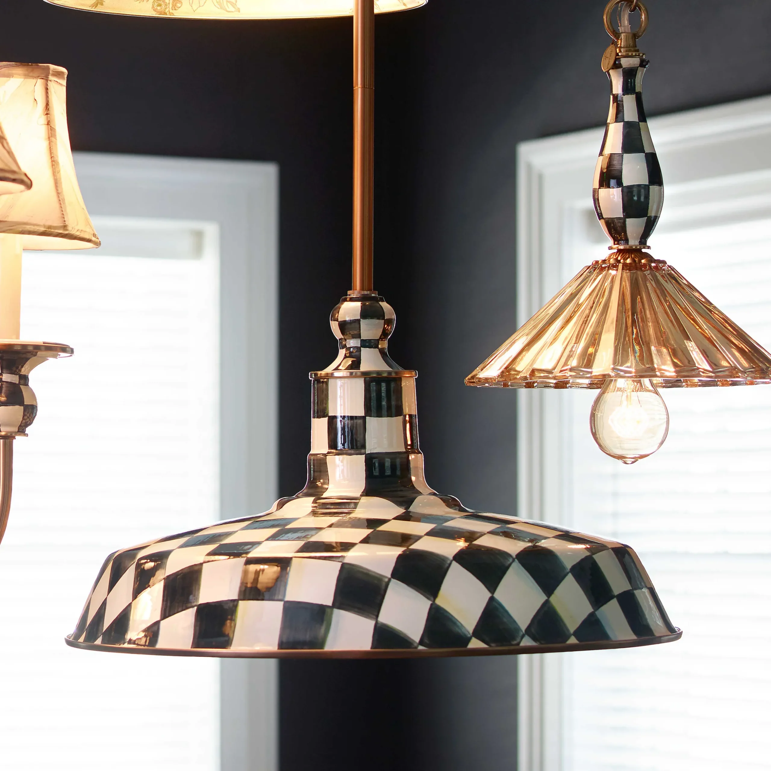 Lighting|MacKenzie-Childs Courtly Check 18 Barn Pendant Lamp