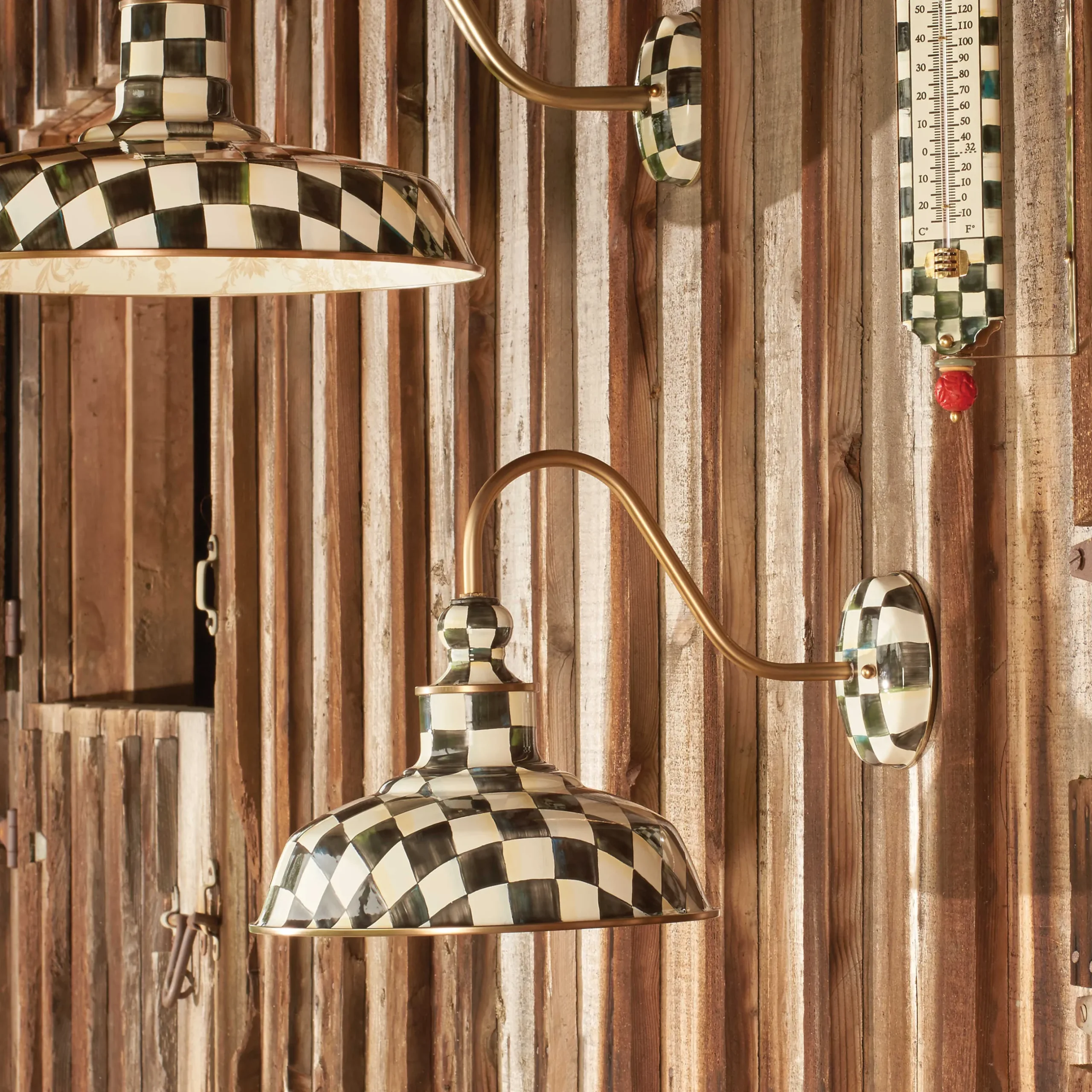 Lighting|MacKenzie-Childs Courtly Check 12 Barn Sconce