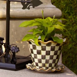 Spring|The Fall Shop|MacKenzie-Childs Courtly Check 8 Ceramic Garden Pot