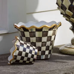 Spring|The Fall Shop|MacKenzie-Childs Courtly Check 8 Ceramic Garden Pot