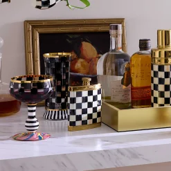 Fall Entertaining|Bar Entertaining|MacKenzie-Childs Courtly Check 3260 Flask