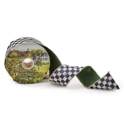 Finishing Touches|Room Accents|MacKenzie-Childs Courtly Check 2.5 Green Suede Ribbon