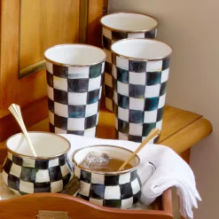 Drinkware|Bar Entertaining|MacKenzie-Childs Courtly Check 20 Ounce Tumbler
