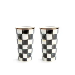 Kitchen & Dining Sets|Drinkware|MacKenzie-Childs Courtly Check 20 oz. Tumblers, Set of 2