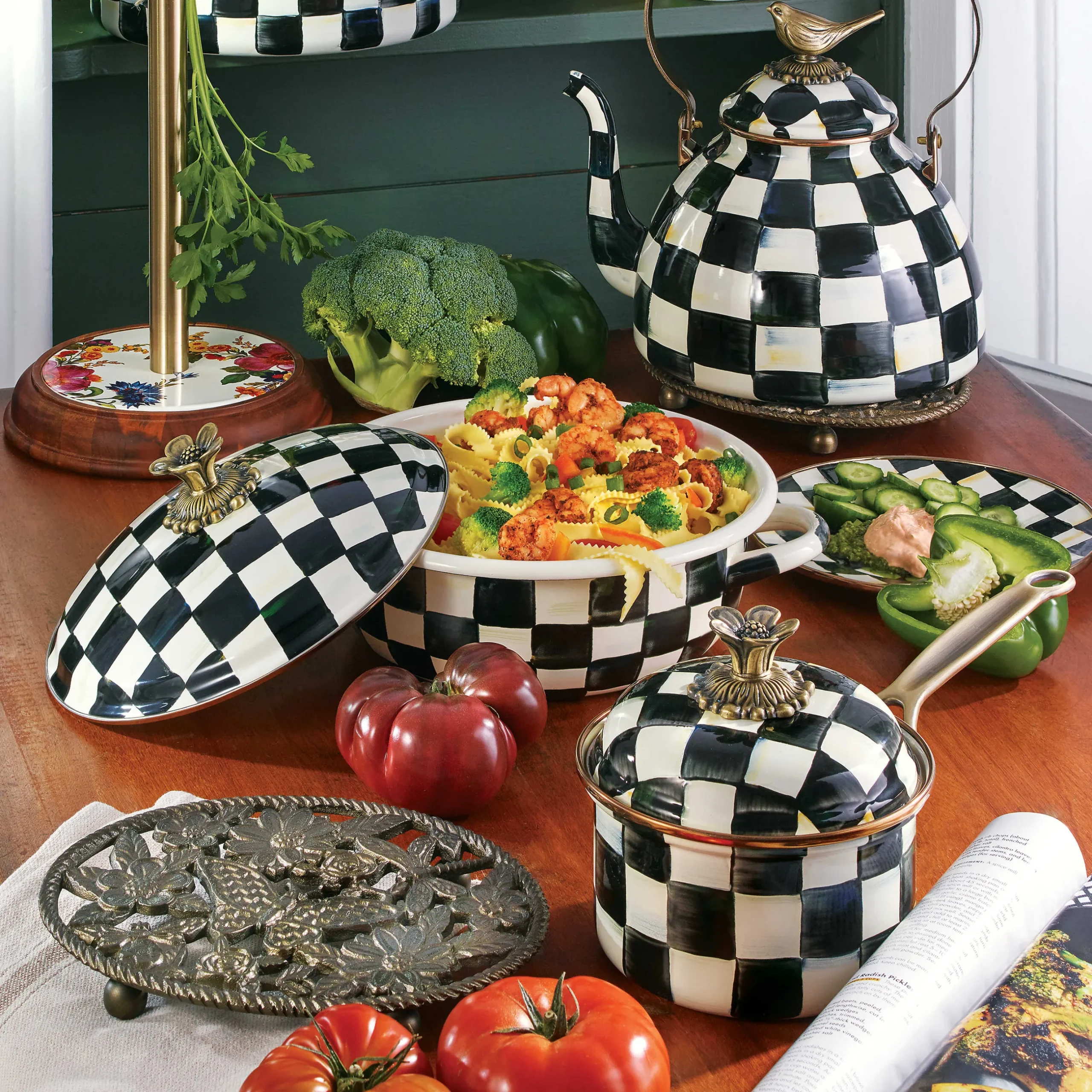 Cookware & Bakeware|MacKenzie-Childs Courtly Check 1 Quart Saucepan