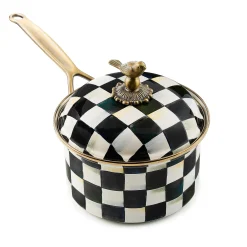 Fall Entertaining|Cookware & Bakeware|MacKenzie-Childs Courtly Check 2.5 Quart Saucepan