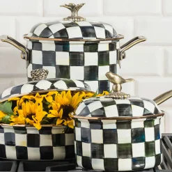 Fall Entertaining|Cookware & Bakeware|MacKenzie-Childs Courtly Check 2.5 Quart Saucepan