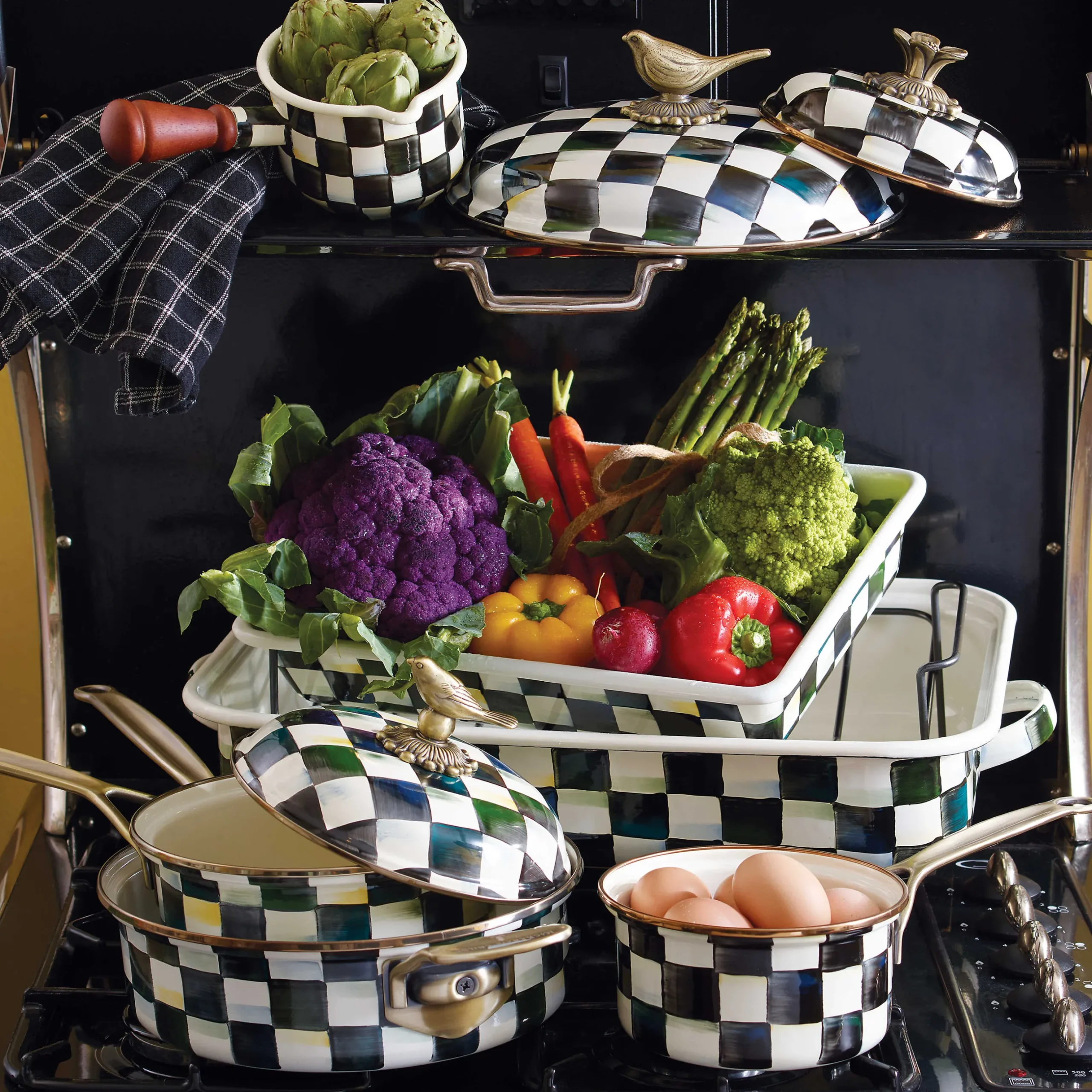 Cookware & Bakeware|MacKenzie-Childs Courtly Check 3 Quart Saute Pan