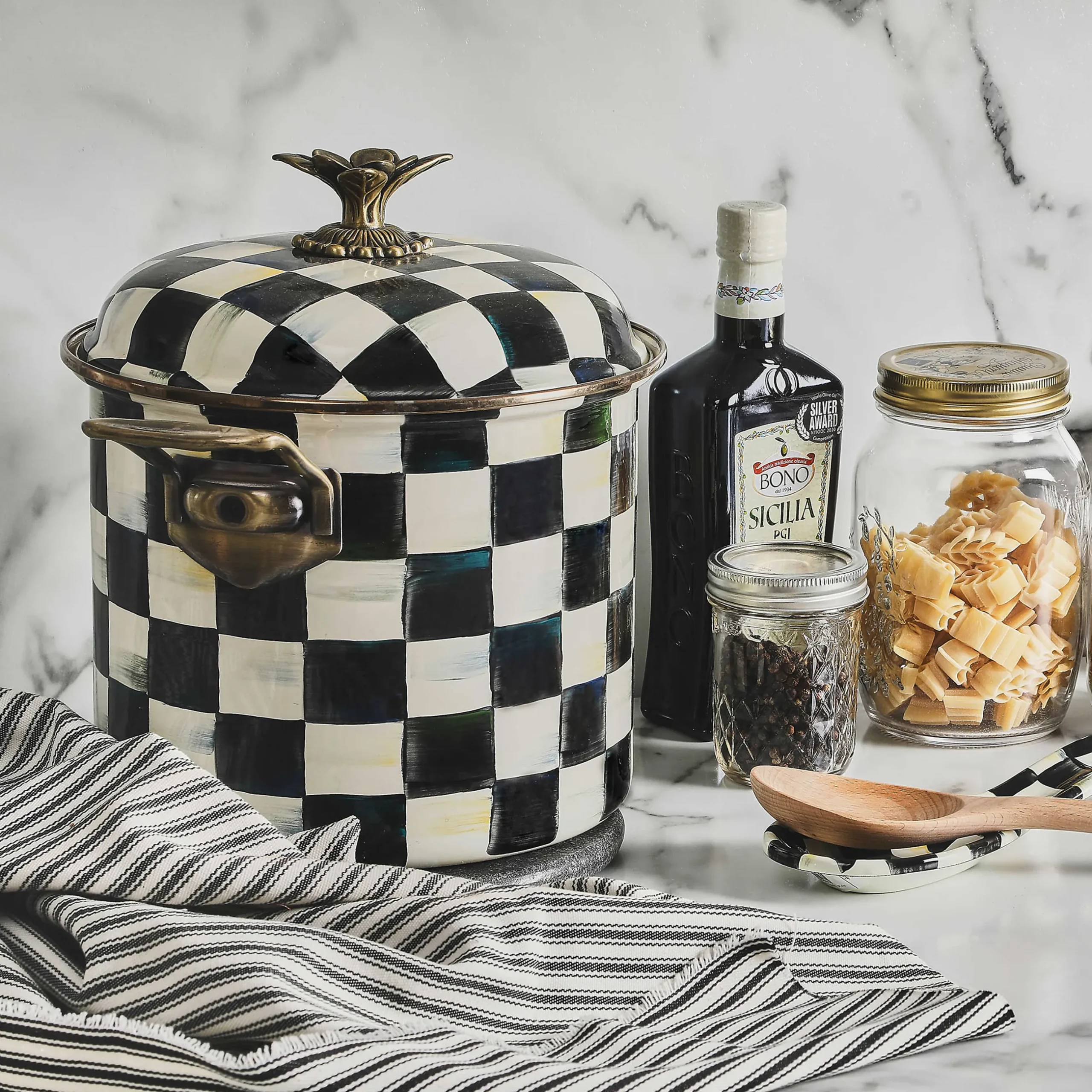Cookware & Bakeware|MacKenzie-Childs Courtly Check 7 Quart Stockpot