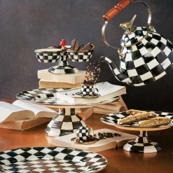 Cookware & Bakeware|Tea Kettles|MacKenzie-Childs Courtly Check 3 Quart Tea Kettle with Bird