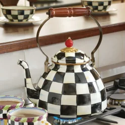 Tea Kettles|MacKenzie-Childs Courtly Check 3 Quart Tea Kettle