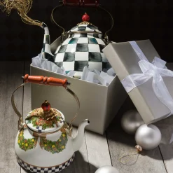 Tea Kettles|MacKenzie-Childs Courtly Check 3 Quart Tea Kettle