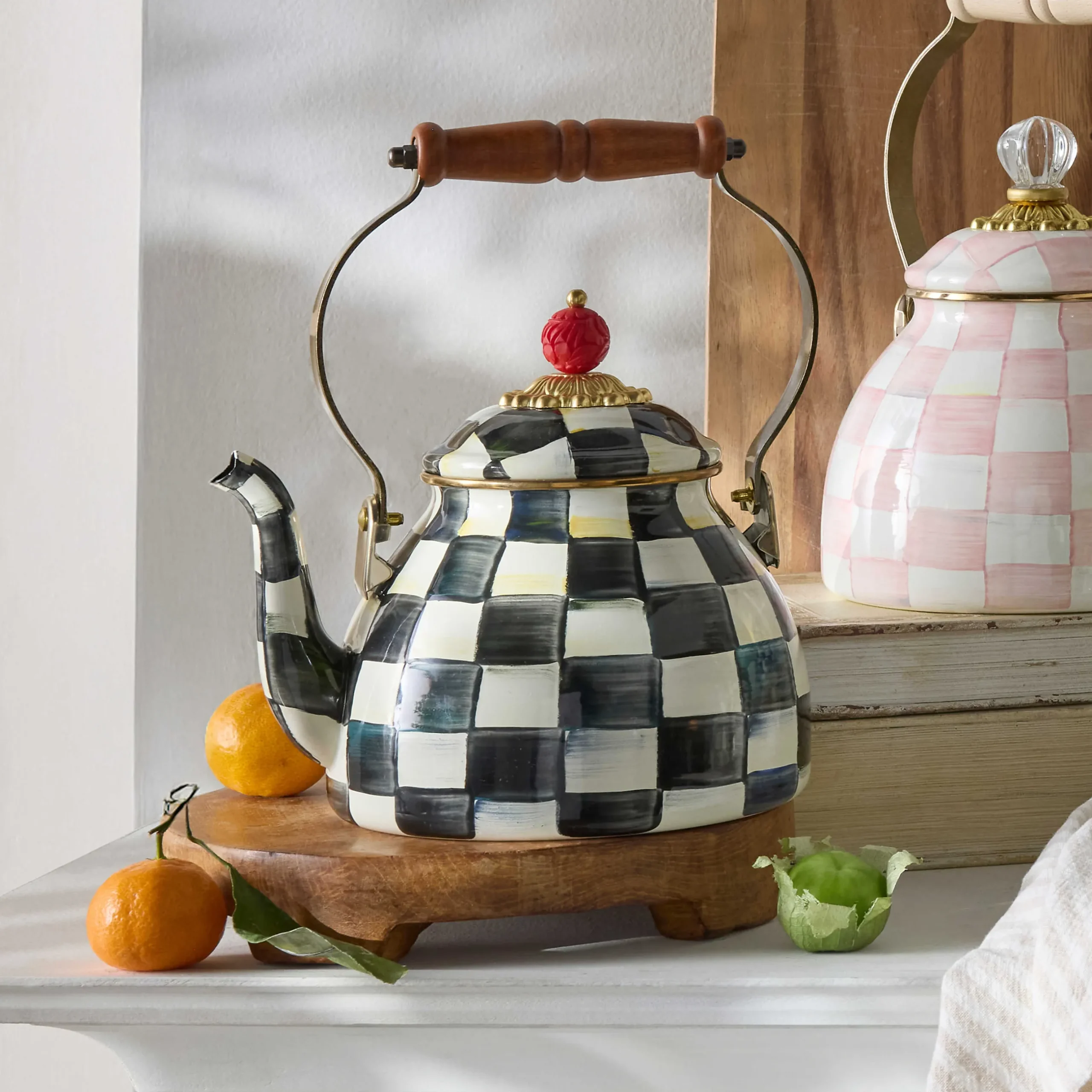The Coffee Shop|Fall Entertaining|MacKenzie-Childs Courtly Check 2 Quart Tea Kettle