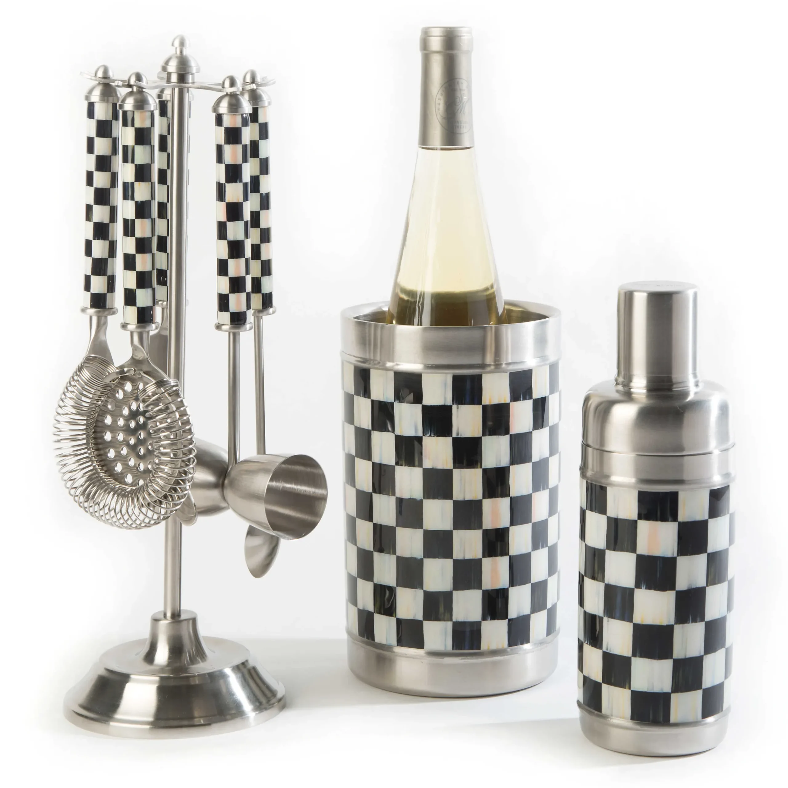 Drinkware|Bar Entertaining|MacKenzie-Childs Courtly Check 3260 Wine Cooler