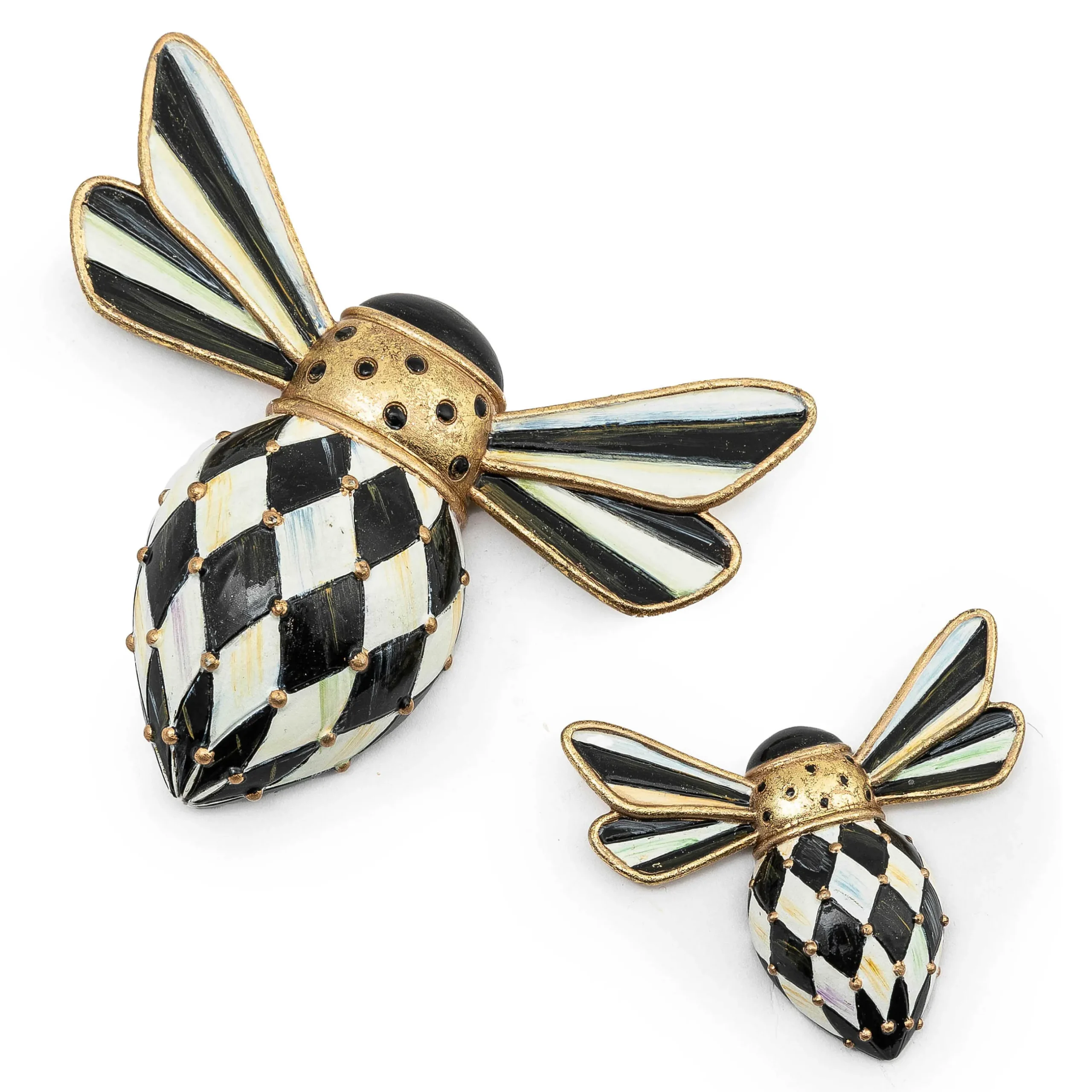Finishing Touches|Room Accents|MacKenzie-Childs Courtly Check Bee Magnets, Set of 2