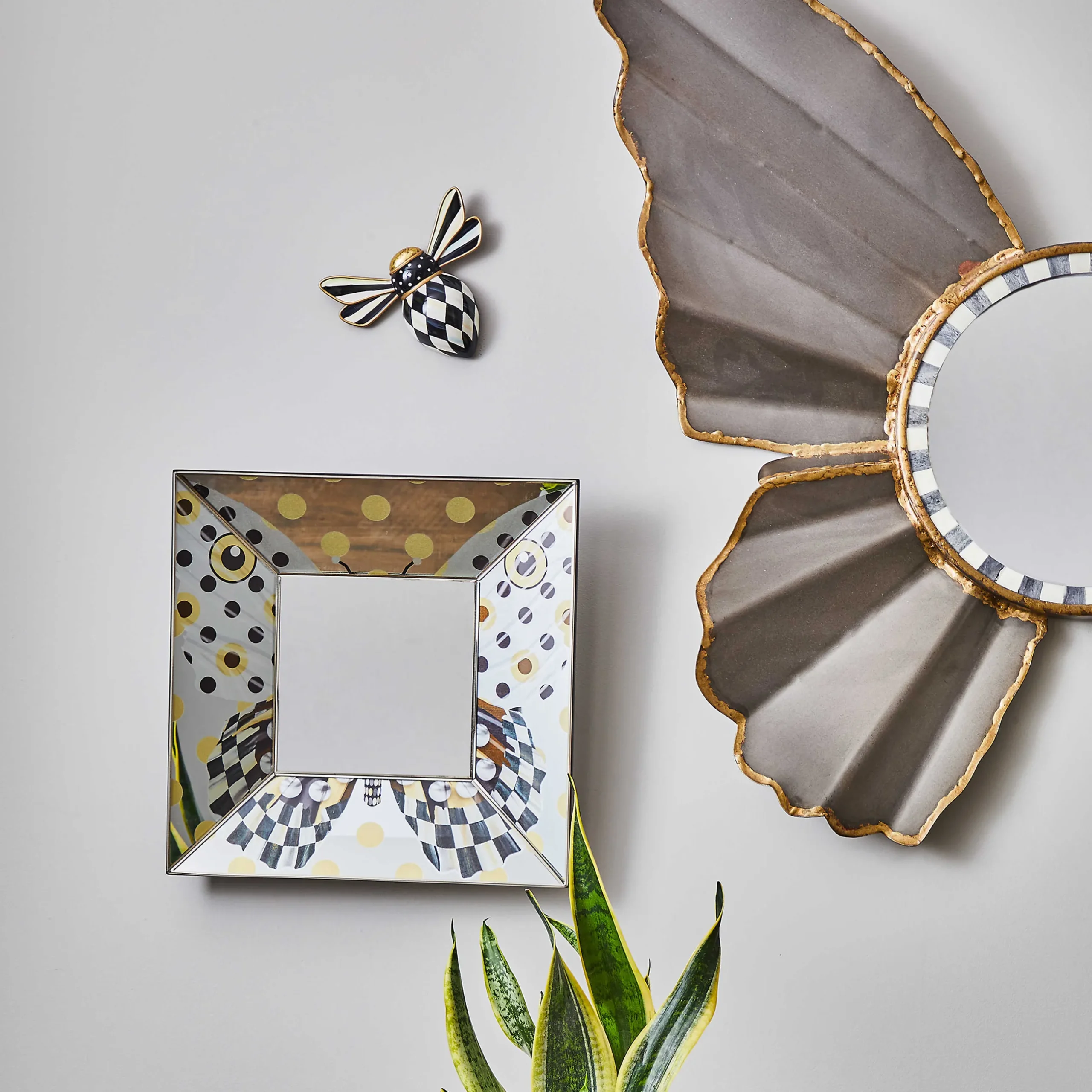 Spring|Room Accents|MacKenzie-Childs Courtly Check Bee Wall Decor