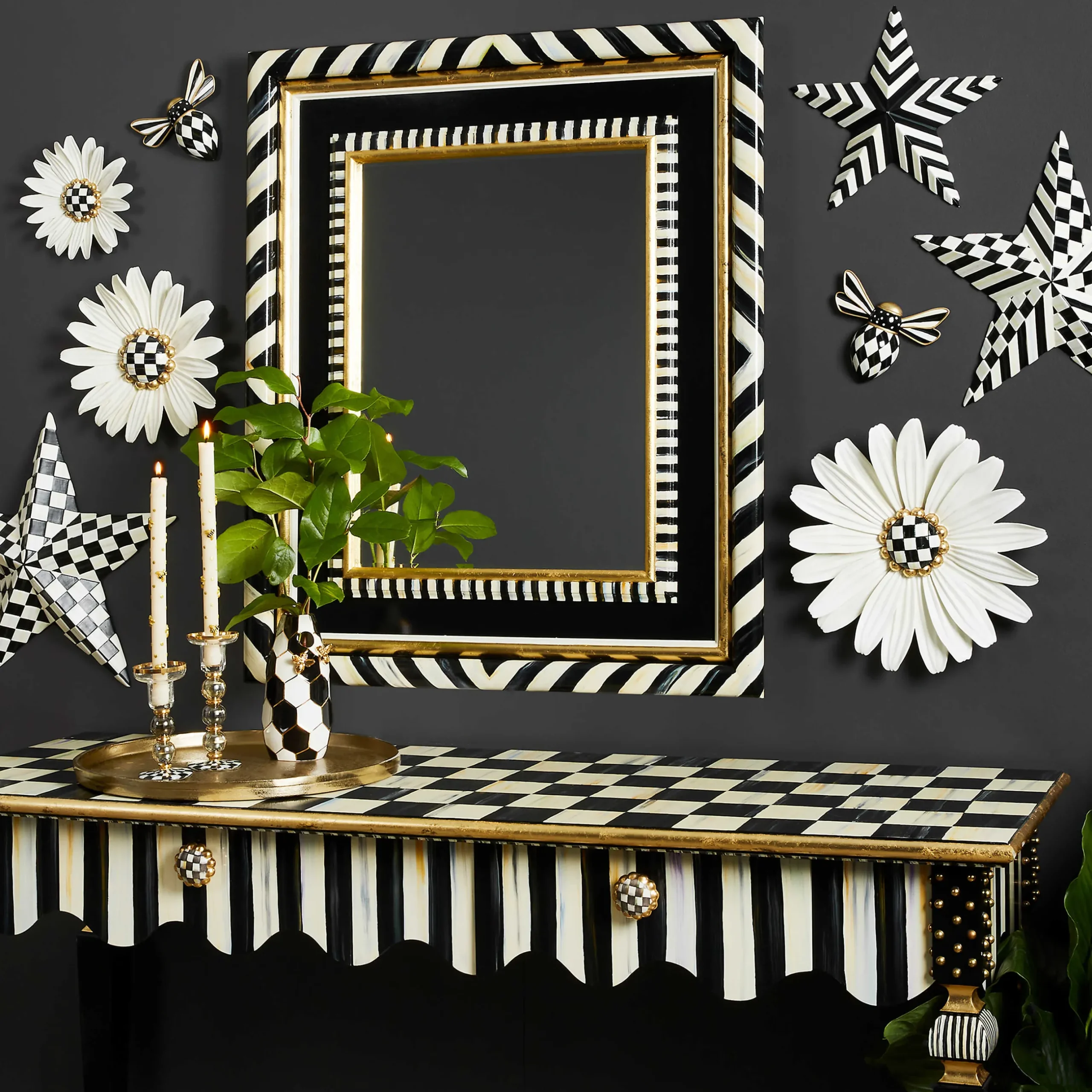 Spring|Room Accents|MacKenzie-Childs Courtly Check Bee Wall Decor