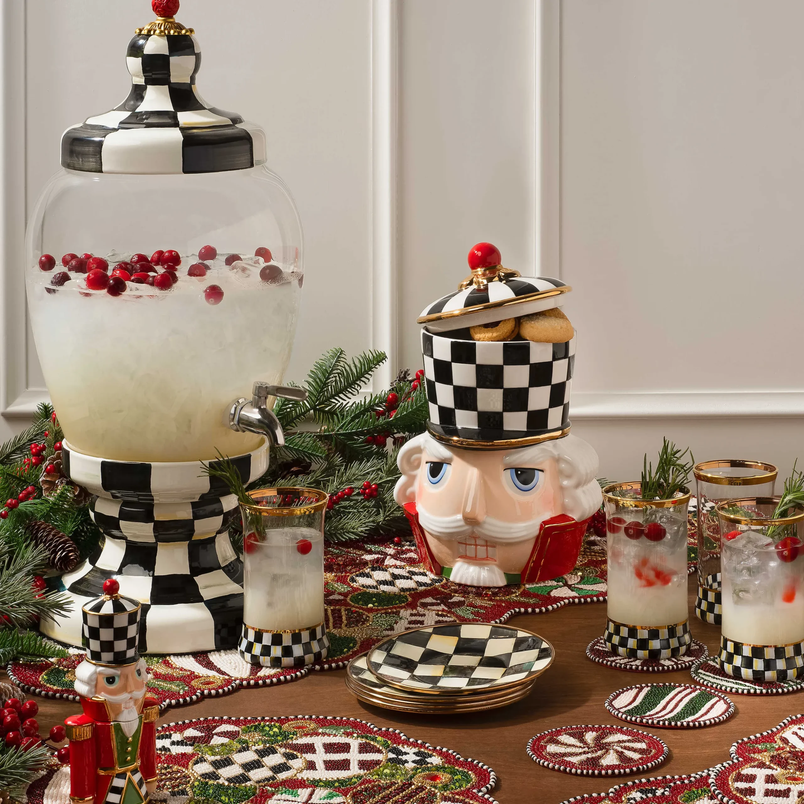 Fall Entertaining|Drinkware|MacKenzie-Childs Courtly Check Beverage Hostess