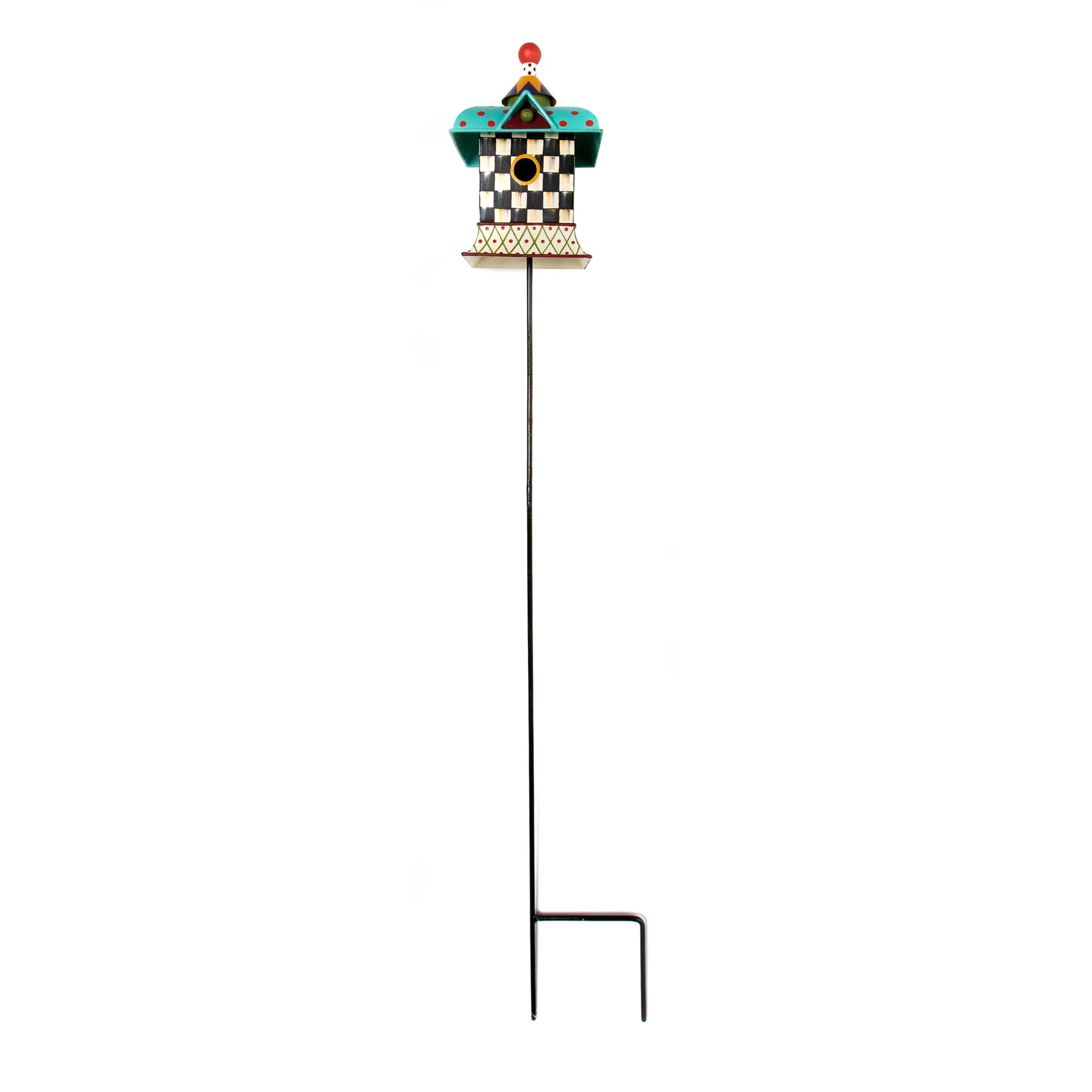 Spring|Outdoor|MacKenzie-Childs Courtly Check Birdhouse Stake