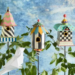 Spring|Outdoor|MacKenzie-Childs Courtly Check Birdhouse Stake