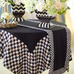 Kitchen & Table Linens|MacKenzie-Childs Courtly Check Black Table Runner