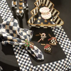 Kitchen & Table Linens|MacKenzie-Childs Courtly Check Black Table Runner