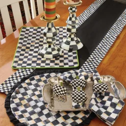 Kitchen & Table Linens|MacKenzie-Childs Courtly Check Black Table Runner