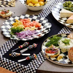 Kitchen & Table Linens|MacKenzie-Childs Courtly Check Black Table Runner