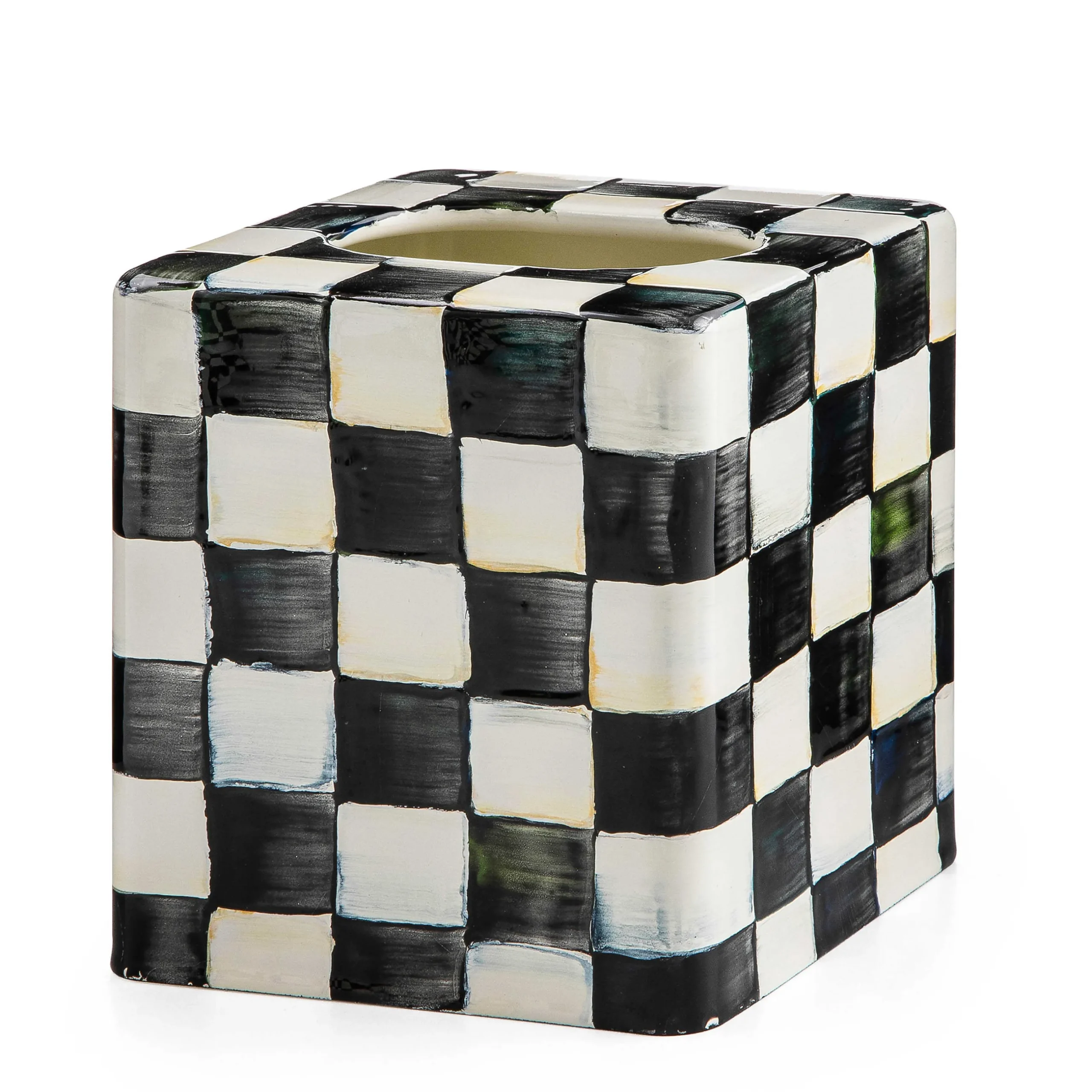 Bath & Bath Accessories|Room Accents|MacKenzie-Childs Courtly Check Boutique Tissue Box Cover