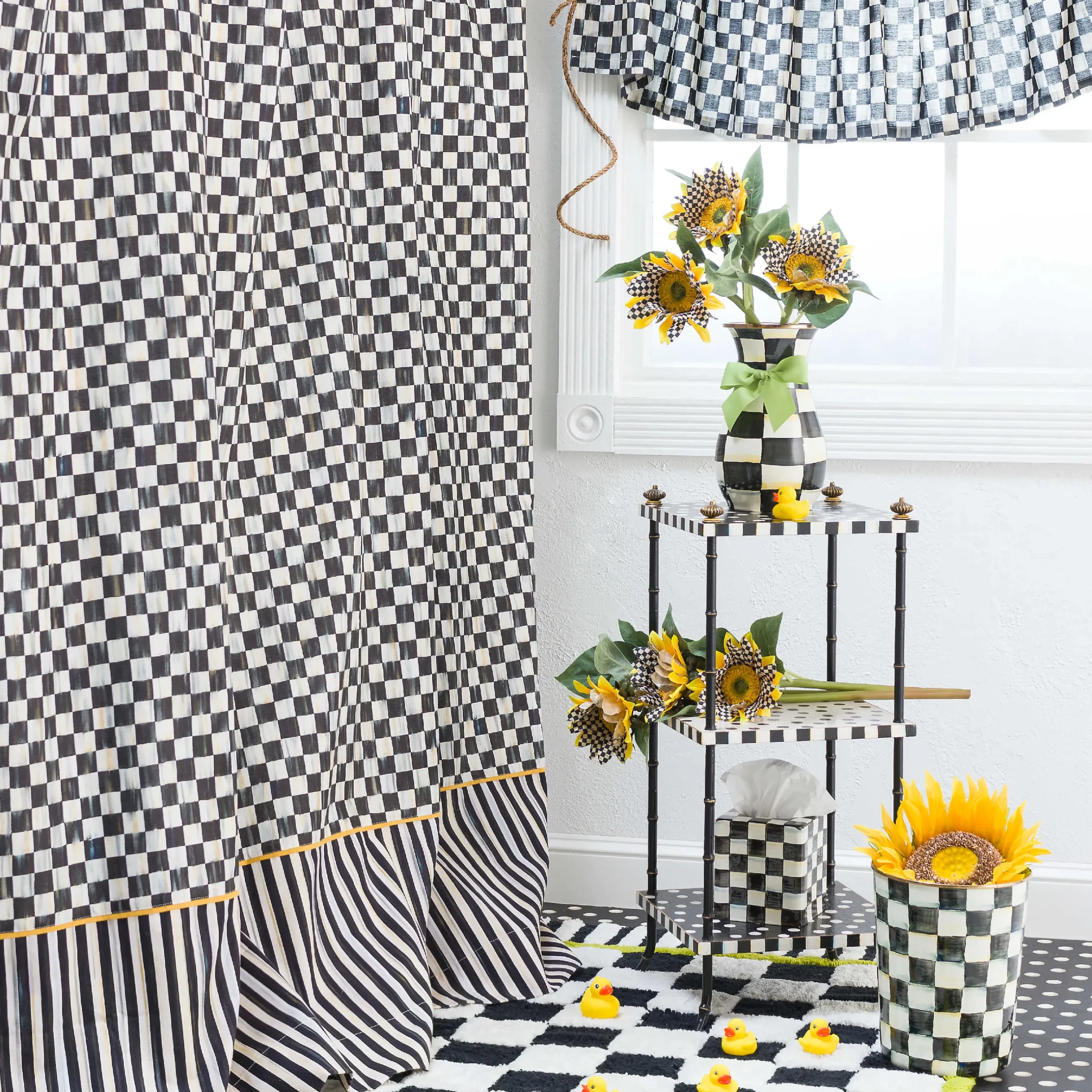 Bath & Bath Accessories|Room Accents|MacKenzie-Childs Courtly Check Boutique Tissue Box Cover