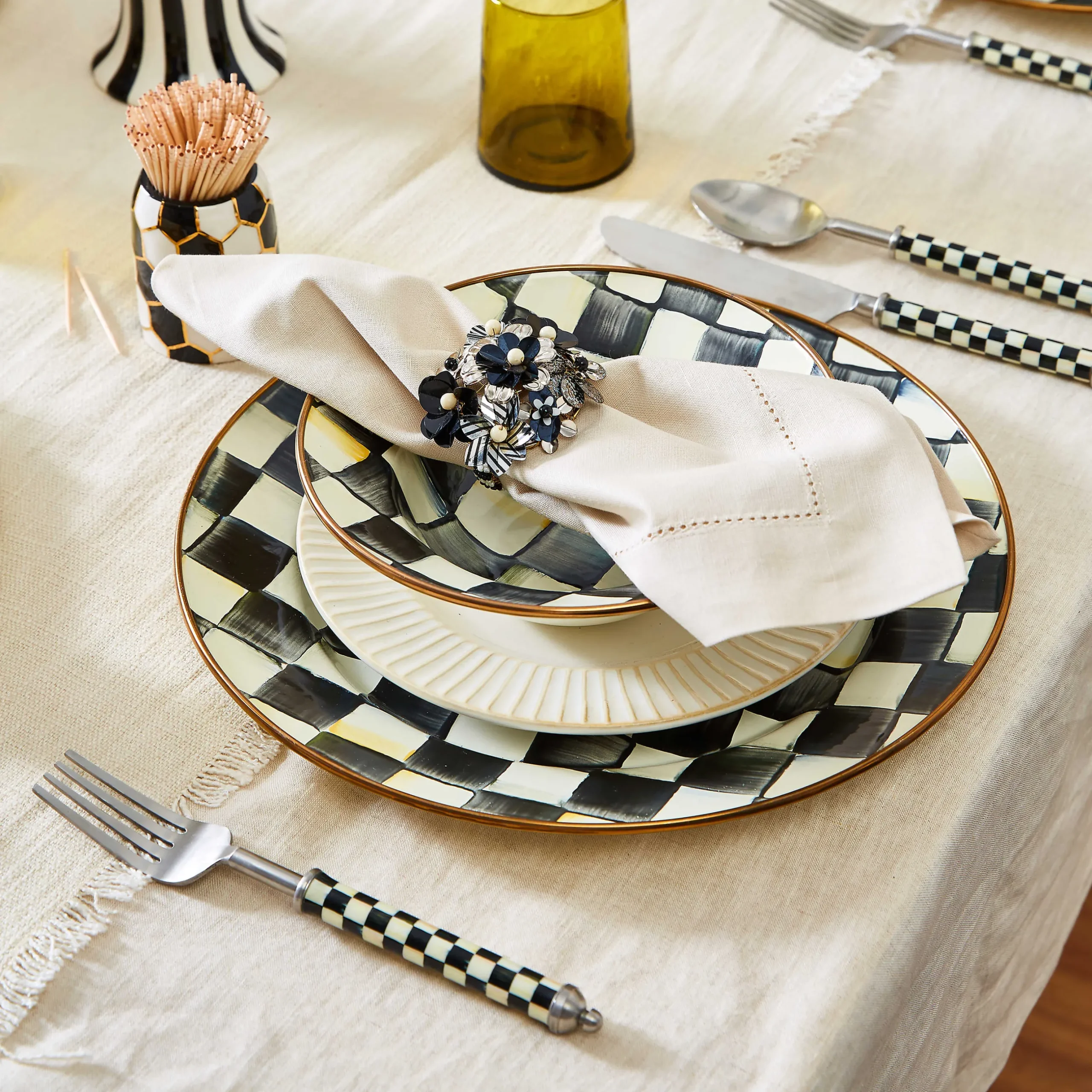 Dinnerware & Flatware|MacKenzie-Childs Courtly Check Breakfast Bowl