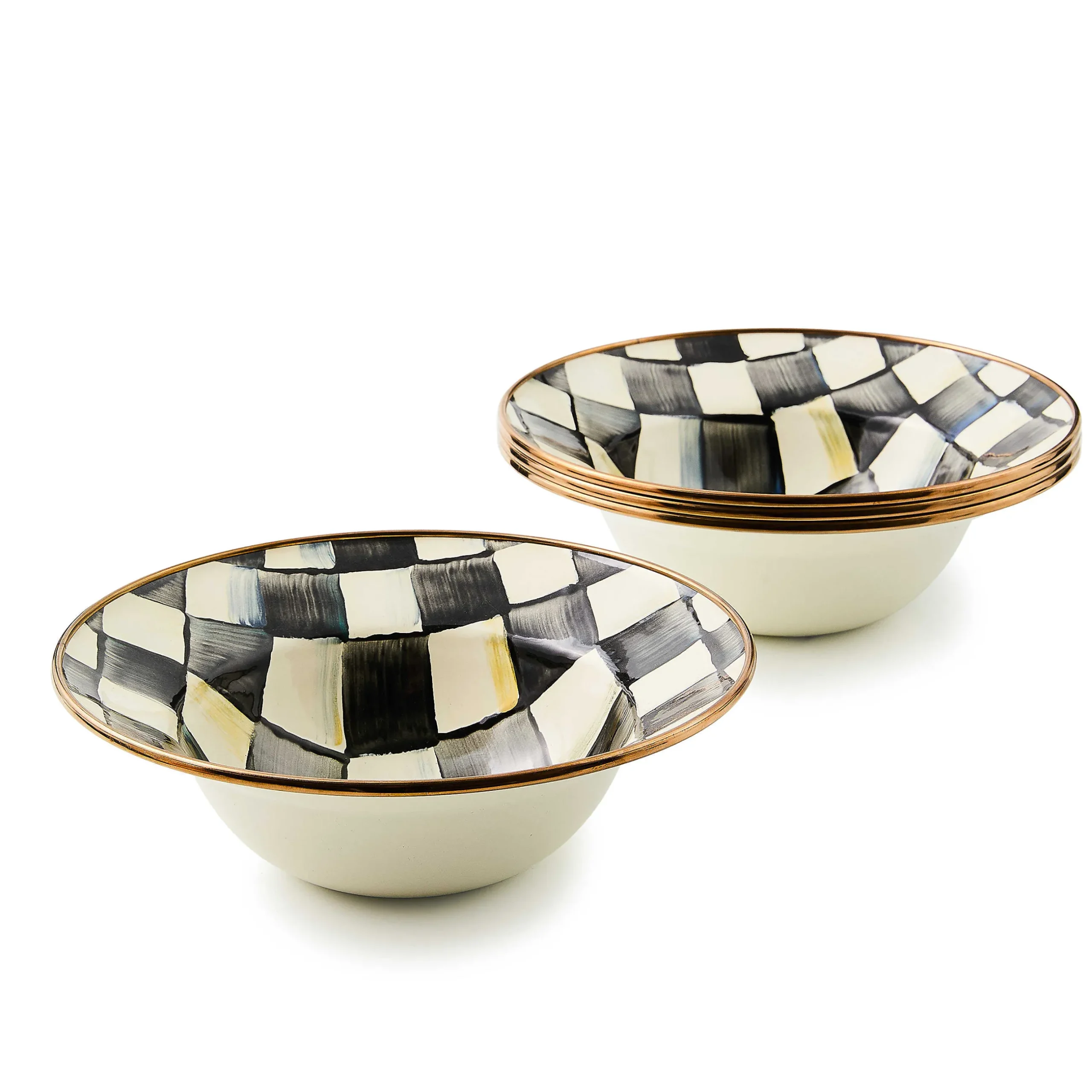 Kitchen & Dining Sets|Dinnerware & Flatware|MacKenzie-Childs Courtly Check Breakfast Bowls, Set of 4