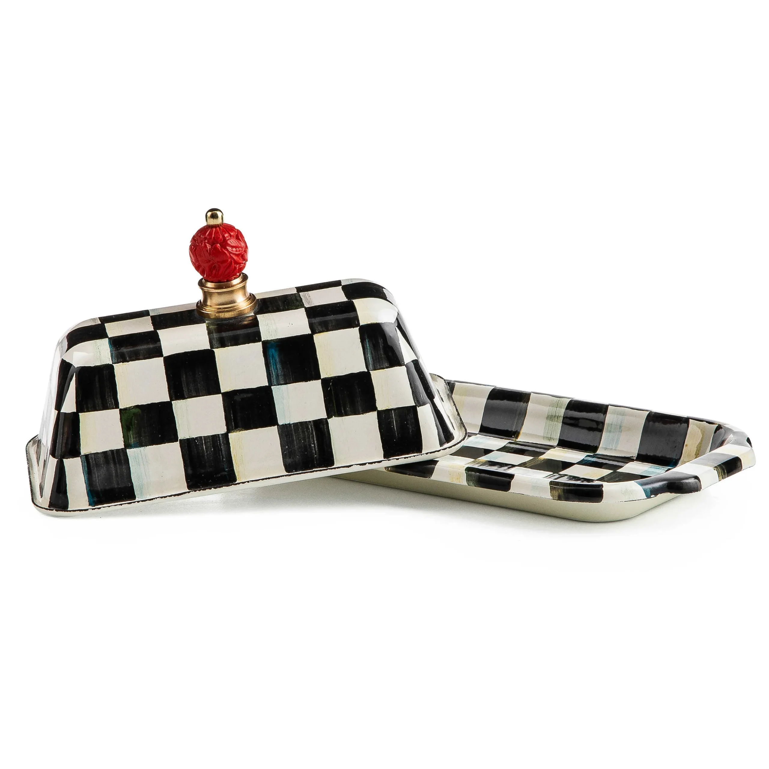 Serveware|MacKenzie-Childs Courtly Check Butter Box