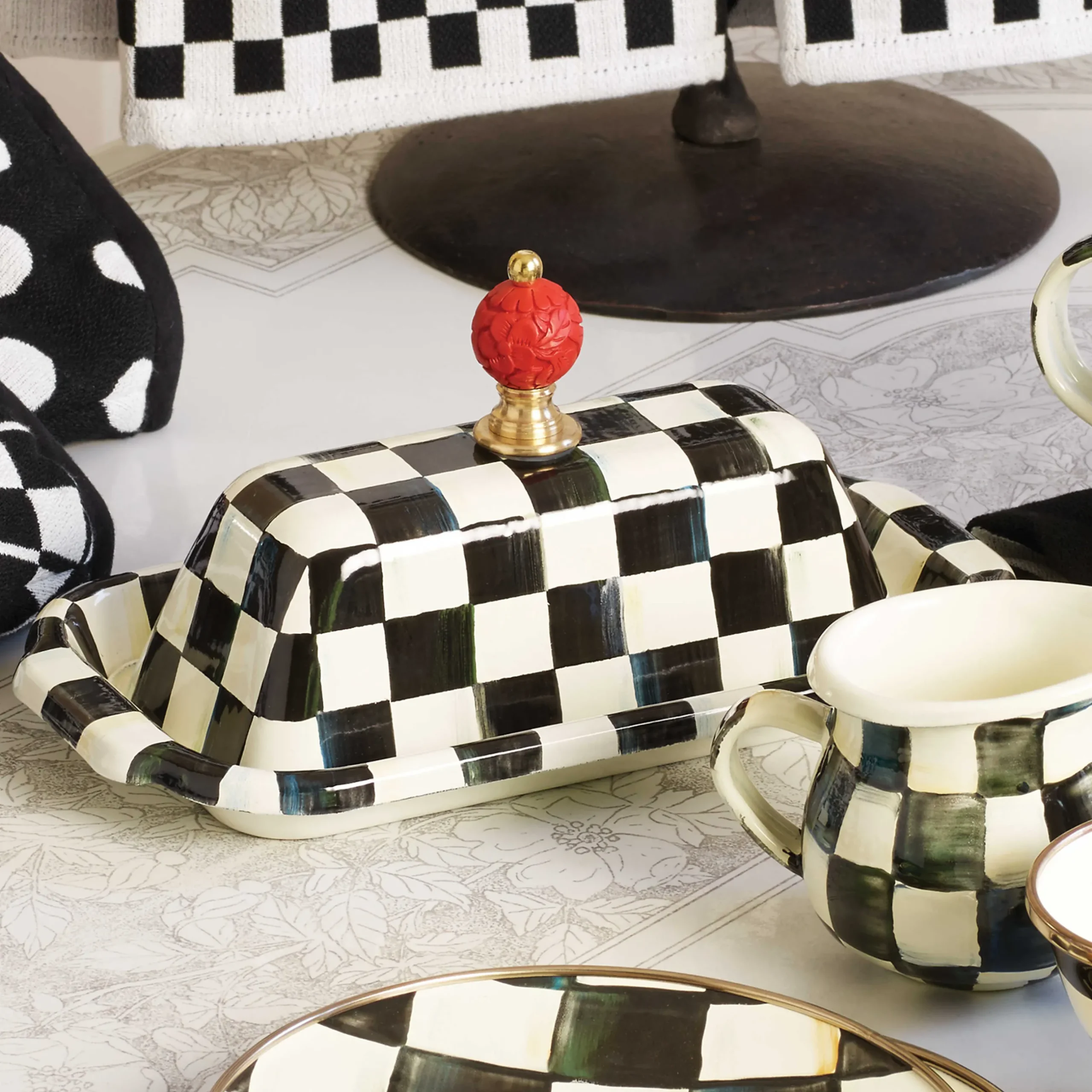 Serveware|MacKenzie-Childs Courtly Check Butter Box