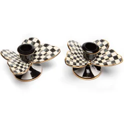 Spring|Candles & Fragrances|MacKenzie-Childs Courtly Check Butterfly Candle Holders, Set of 2