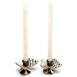 Spring|Candles & Fragrances|MacKenzie-Childs Courtly Check Butterfly Candle Holders, Set of 2