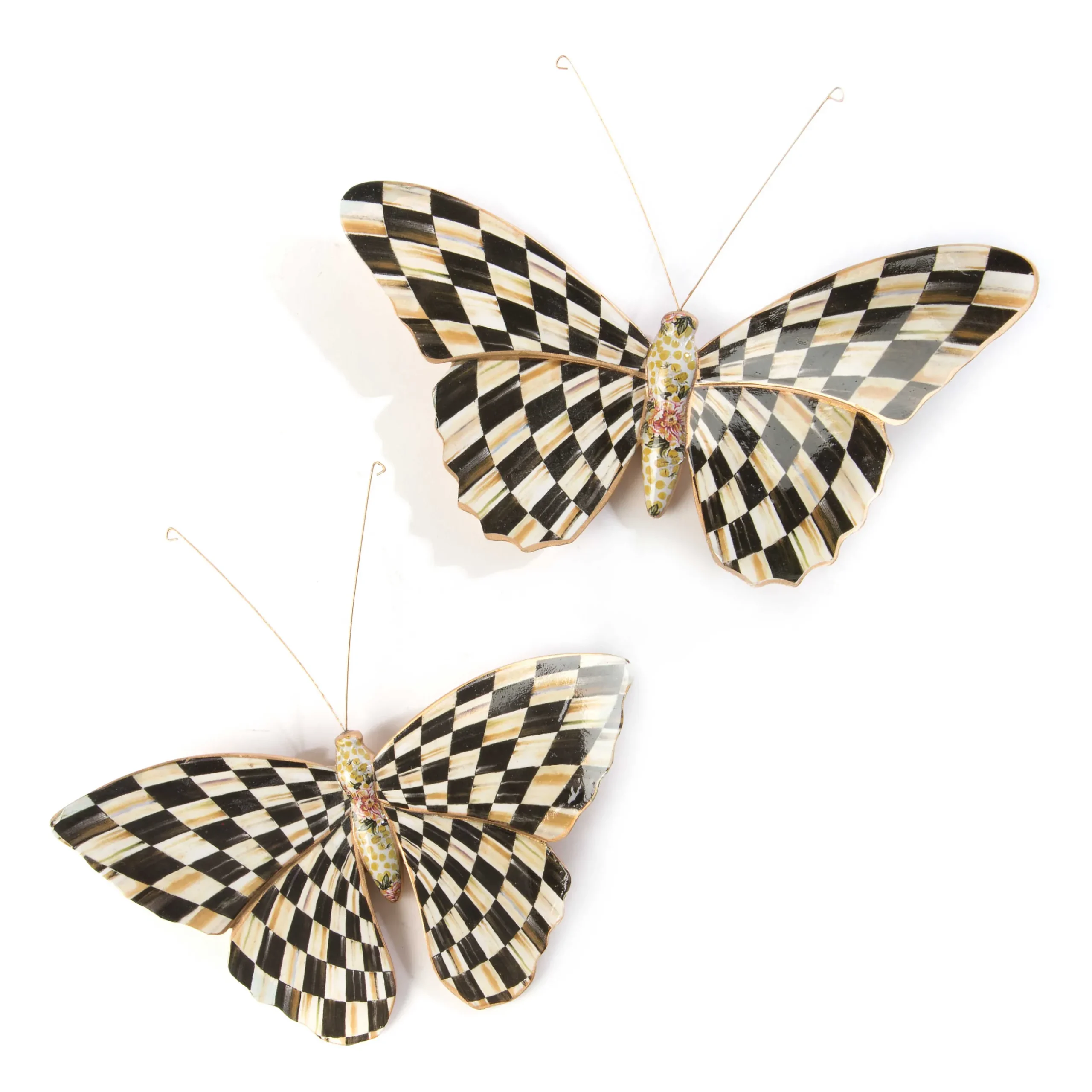 Room Accents|MacKenzie-Childs Courtly Check Butterfly Duo Wall Decor