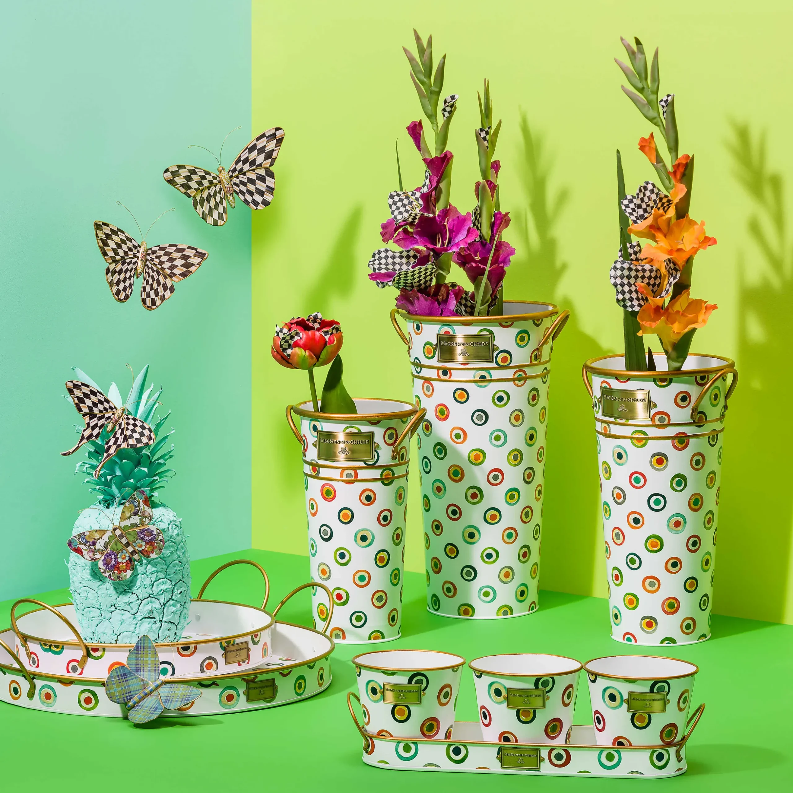 Room Accents|MacKenzie-Childs Courtly Check Butterfly Duo Wall Decor