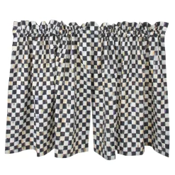 Room Accents|MacKenzie-Childs Courtly Check Cafe Curtains, Set of 2
