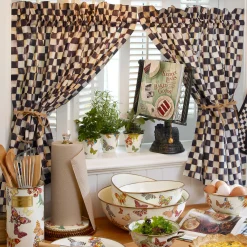 Room Accents|MacKenzie-Childs Courtly Check Cafe Curtains, Set of 2