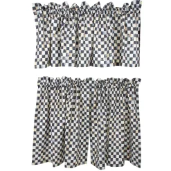 Room Accents|MacKenzie-Childs Courtly Check Cafe Curtains, Set of 2