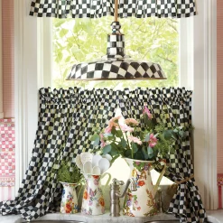 Room Accents|MacKenzie-Childs Courtly Check Cafe Curtains, Set of 2