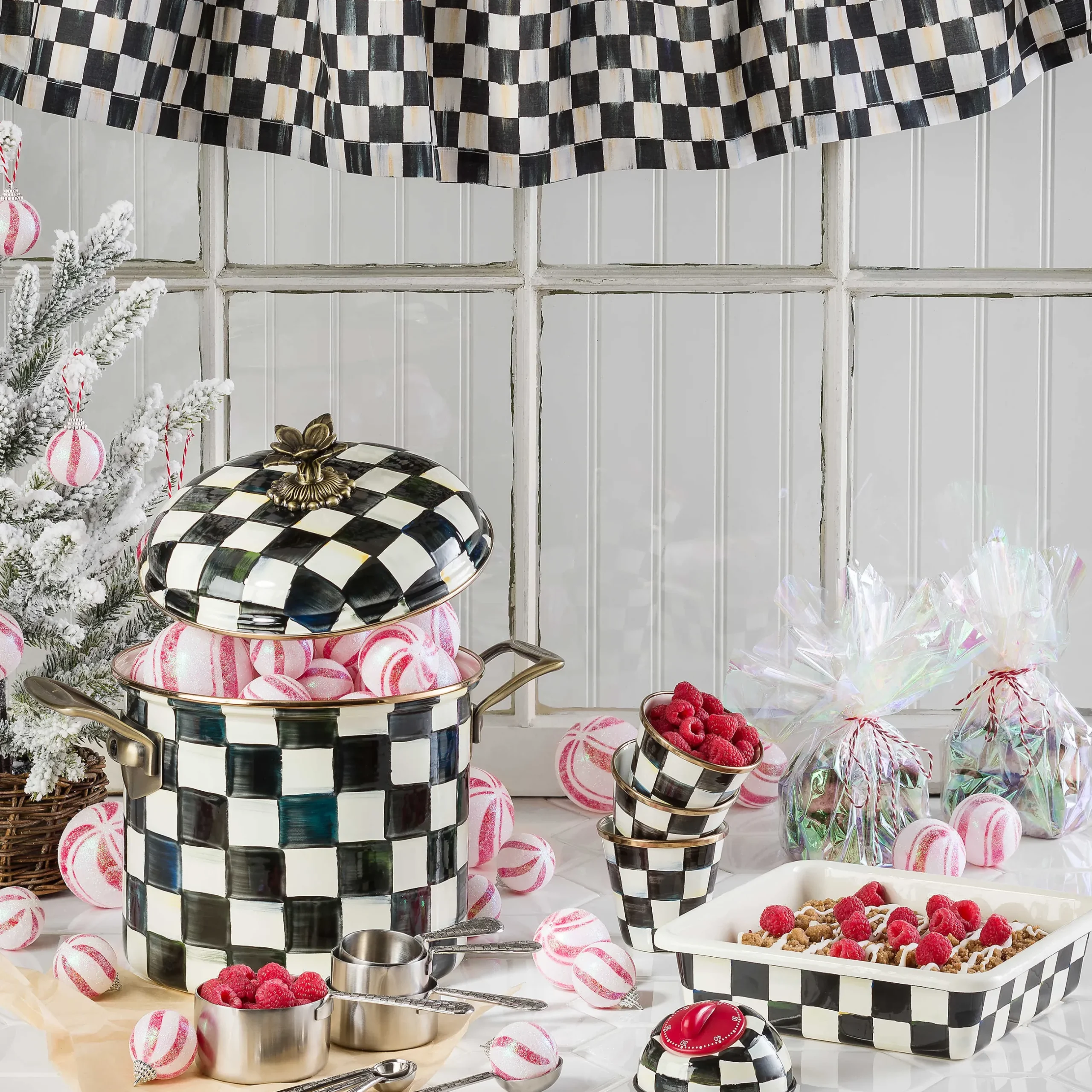Room Accents|MacKenzie-Childs Courtly Check Cafe Valance