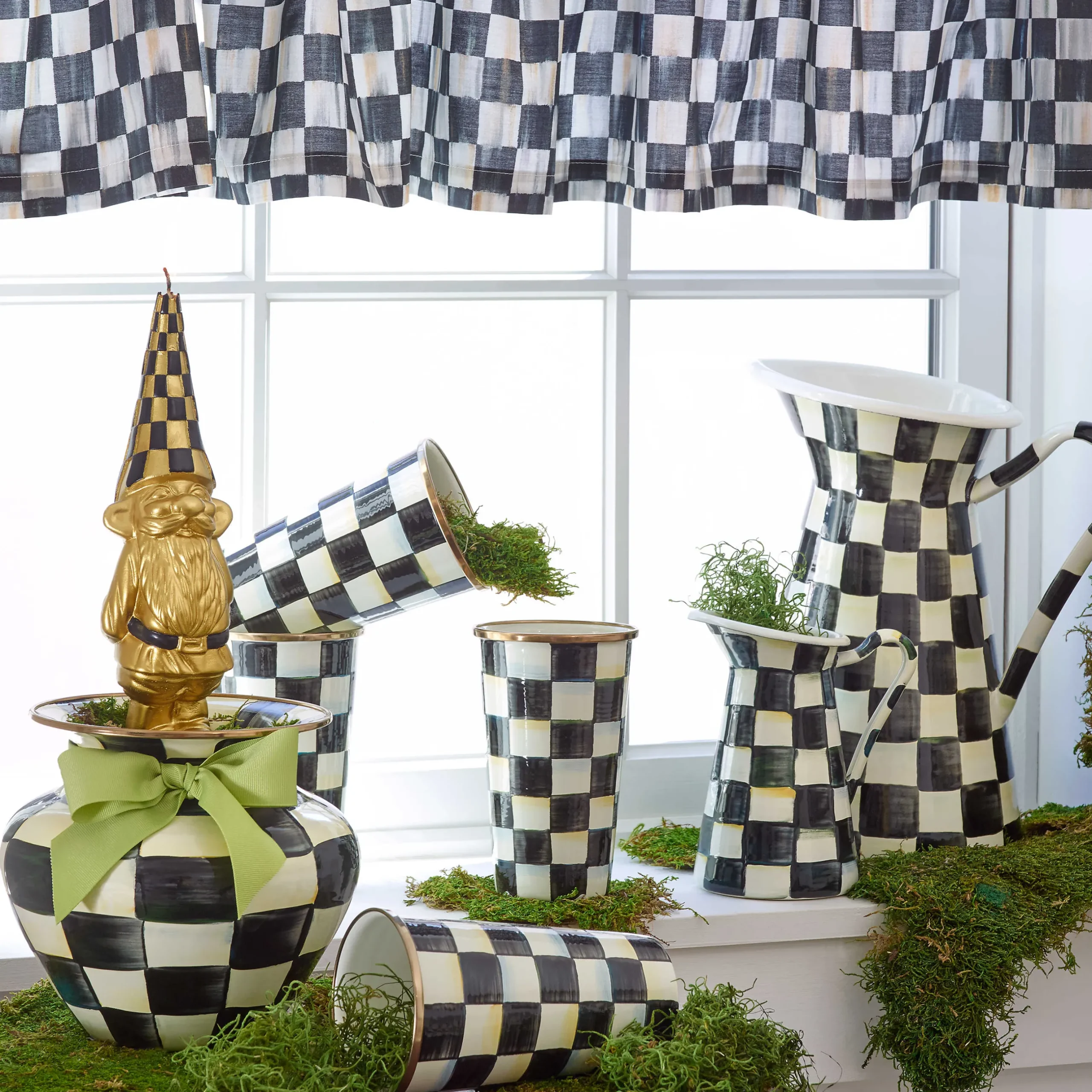 Room Accents|MacKenzie-Childs Courtly Check Cafe Valance